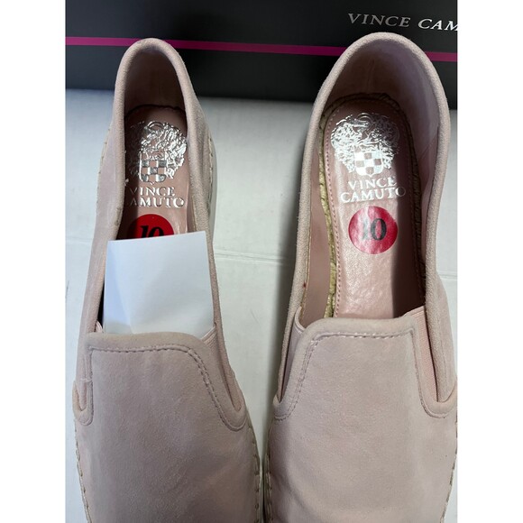 Vince Camuto Tambie Seashell Pink Kidsuede Espadrille Shoes Size 10 - Picture 2 of 6